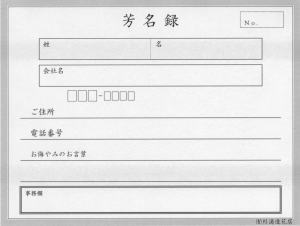 芳名録カード1(A5)(Word形式:58Kb)